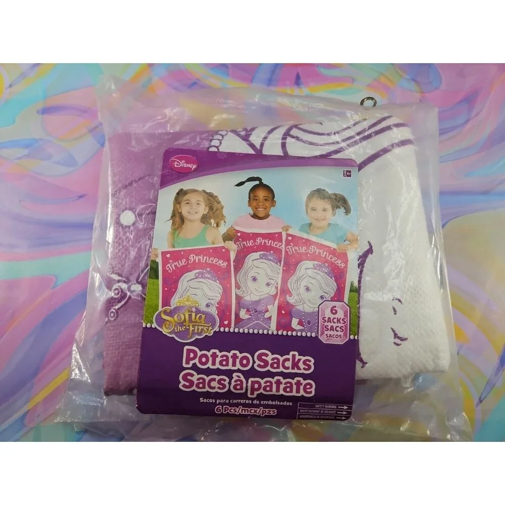Sofia the First Disney Princess Kids Birthday Party Favor Potato Sacks New
